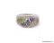 STUNNING 10K WHITE GOLD, MULTI-COLORED DIAMOND RING. THIS DELIGHTFUL RING HAS 28 MULTI-COLORED ROUND