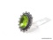 GERMAN SILVER & PERIDOT GEMSTONE RING. APPROX. RING SIZE 8.