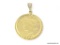 1923 GOLD PLATED PEACE DOLLAR IN .925 STERLING SILVER GOLD VERMEIL BEZEL.