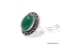 GERMAN SILVER & GREEN ONYX GEMSTONE RING. APPROX. RING SIZE 6.