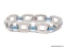 STAINLESS STEEL MEN'S HEAVY LINK BRACELET, WITH CORVETTE BLUE ACCENT STRIPES. MEASURES 8 3/4