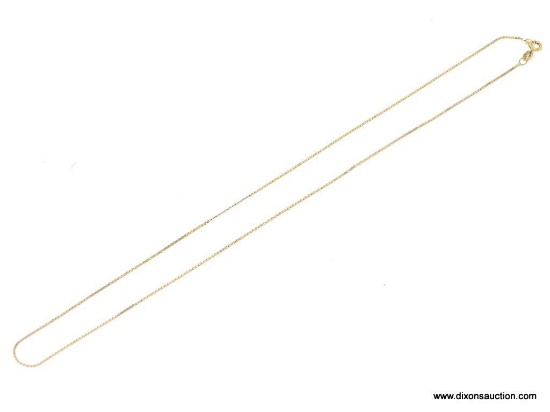 ITALIAN 14KT YELLOW GOLD SMALL CURB CHAIN. MEASURES APPROX. 16" LONG & WEIGHS APPROX. 0.70 DWT.