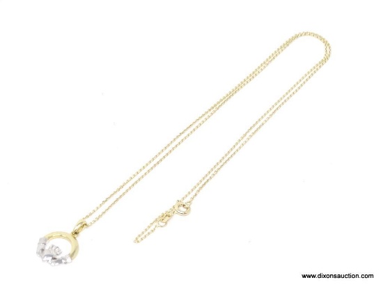 BEAUTIFUL 14K YELLOW GOLD CABLE CHAIN WITH 14K YELLOW GOLD CLADDAGH PENDANT. CHAIN MEASURES APPROX.