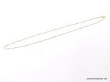 ITALIAN 14KT YELLOW GOLD BOX CHAIN. MEASURES APPROX. 18
