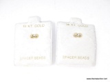 LOT OF (2) 14K YELLOW GOLD SPACER BEADS.