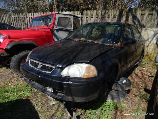 1996 BLACK HONDA CIVIC SHELL; VIN 1HGEJ6521TL025106. THIS VEHICLE WAS ABANDONED ON INTERSTATE 95. IT