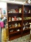 DARK STAINED WOODEN BOOKCASE; SOLID WOOD IN A BEAUTIFUL DARK REDDISH WOOD GRAIN FINISH. WITH 4