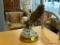 ANDREA BY SADEK BALD EAGLE STATUE/FIGURINE; ON A WOODEN ROUND BASE, MEASURES ABOUT 8 IN TALL.