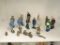 SHELF LOT OF METAL TOY SOLDIERS; INCLUDES 14 SOLDIERS IN VARIOUS PAINTED UNIFORMS, 3 SMALL WOODEN