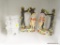 SHELF LOT OF CERAMIC FIGURINES; TOTAL OF 3 PIECES. ONE IS UNPAINTED (6 IN TALL), AND OTHER 2 ARE