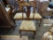 FORMAL QUEEN ANNE STYLE DINING CHAIRS; TOTAL OF 3, 2 ARMCHAIRS, ONE SIDE CHAIR. SEATS ARE