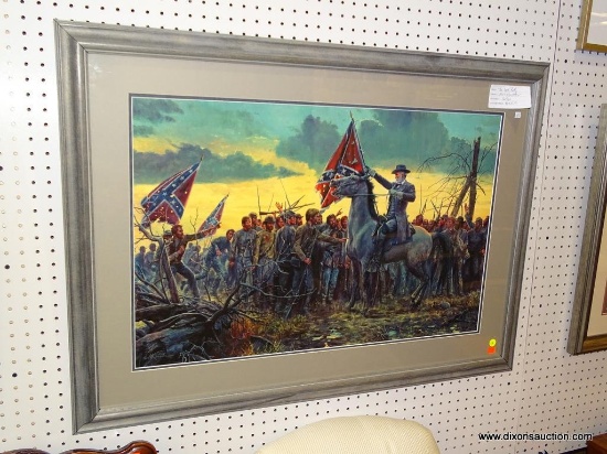 (WALL1) "THE LAST RALLY" MORT KUNSTLER PRINT; SIGNED AND DATED "THE LAST RALLY" CONFEDERATE ARMY