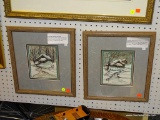 (WALL1) (WALL) SET OF ANNA SANDHU RAY PAINTINGS; THIS IS A SET OF TWO ORIGINAL PAINTINGS BY