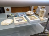 NAUTICAL LOT; INCLUDES SEA SHELLS, STAR FISH, A LIGHTHOUSE THEMED NIGHT LIGHT, AND MORE!