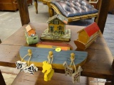 NOAH'S ARK LOT; INCLUDES A WOODEN NOAHS ARK, A WOODEN NOAHS ARK WITH SHAKER PEGS AND WOODEN ANIMALS,