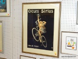 (WALL1) VINTAGE FRENCH BICYCLE ADVERTISEMENT; 
