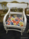 MID CENTURY MODERN SIDE CHAIR; WOODEN MID CENTURY MODERN SIDE CHAIR THAT HAS BEEN PAINTED A PEARL