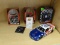 HALF SHELF LOT OF NASCAR ITEMS; INCLUDES A DALE EARNHARDT JR ORNAMENT, A DALE EARNHARDT SR ORNAMENT,