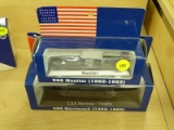 (R1) USS MONITOR AND CSS MERRIMACK COLLECTIBLE FIGURINES IN ORIGINAL BOXES; THE MONITOR MEASURES 4.5