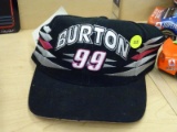 **SIGNED** BURTON #99 RACING CAP; #99 BURTON RACING CAP. IS SIGNED UNDER THE BILL OF THE HAT IN