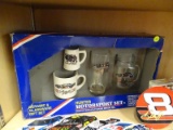 HUNTER MOTORSPORTS GIFT SET; INCLUDES A MINI BEER MUG, A COFFEE MUG, A PILSNER GLASS, AND A HANDLED