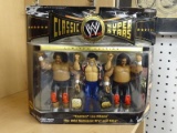 (R4) WWE CLASSIC SUPERSTARS MULTI FIGURE PACK; LIMITED EDITION CHAMPION SERIES. MADE BY JAKKS