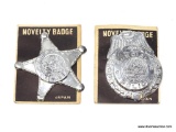 1960'S VINTAGE NOVELTY BADGE LOT OF 2 SHERIFF/POLICE OFFICER.