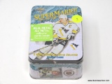 VINTAGE SEALED HOCKEY CARD TIN. CONTAINS 5 REAL METAL MARIO LEMIEUX COLLECTOR TRADING CARDS. TIN