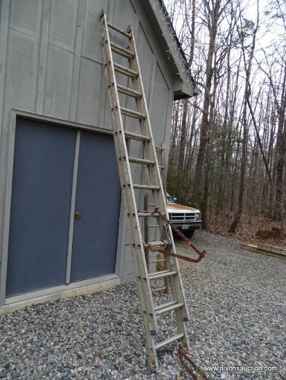 WERNER 24 FT EXTENSION LADDER ; WERNER ALUMINUM 24 FT EXTENSION LADDER. INDUSTRIAL TYPE I. 250 LB.