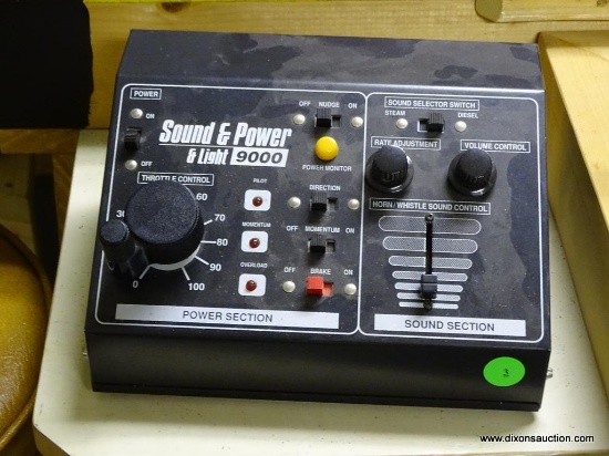 MRC SOUND & POWER & LIGHT 9000 MODEL TRANSFORMER; FOR USE WITH MODEL RAILROADING, 120 VOLTS AC, 60