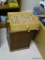 (GAME) 2 ITEMS; MAHOGANY WOODEN TRASH CAN AND A SPACE TILT MARBLE GAME