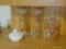 (MBR) GLASS LOT; LOT OF 50TH ANNIVERSARY GLASS, 2 CHAMPAGNE GLASSES, CANDY DISH, PUNCH CUPS AND