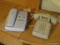 (MBR) 2 PHONES; 2 VINTAGE PUSH BUTTON TELEPHONES ONE HAS BUILT IN ANSWERING MACHINE