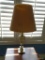 (DBED) MARBLE LAMP; VINTAGE MARBLE LAMP WITH FLUTED SHADE- 28 IN H