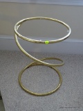 (MBR) BRASS SPIRAL SHAPED TABLE BASE; ROUND SPIRAL FRAME, PREVIOUSLY HELD A CIRCLE SHAPED PIECE OF