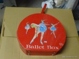 (HCLO) CHILD'S SUITCASE WITH CONTENTS; CHILD'S BALLET BOX WITH 4 PR. OF TAP DANCE SHOES- SIZE 9,10