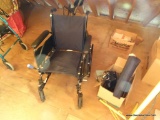 (ATT1) WHEELCHAIR; INVACARE FOLDING WHEELCHAIR WITH PADS AND FOOT RESTS