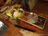 (ATT1) LARGE LOT OF MISCELL.; LOT INCLUDES- WRAPPING PAPER, SILVERPLATE FLATWARE, PLASTIC KITCHEN