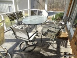 (POR) PR. OF SWIVEL ARM PATIO CHAIRS; 2 SWIVEL ARM PATIO CHAIRS WITH NYLON MESH SEAT AND BACK-25 IN