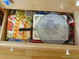 (KIT) DRAWER LOT; INCLUDES AN OVEN MITT, HOT GREASE GUARD, MIRACLE THAWING TRAY, KITCHEN TOWELS AND