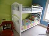 (DBED) BUNK BED; PAINTED WHITE CHILD'S BUNK BED WITH LADDER- 81 IN X 44 IN X 67.5 IN H