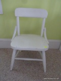 (DBED) PAINTED CHILD'S CHAIR; VINTAGE PAINTED CHILD'S CHAIR, 16 IN X 12 IN X 24