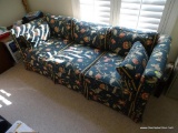 (OFF) FLORAL UPHOLSTERED SOFA; COLONY HOUSE FLORAL UPHOLSTERED SOFA IN VERY GOOD CONDITION- 80 IN X
