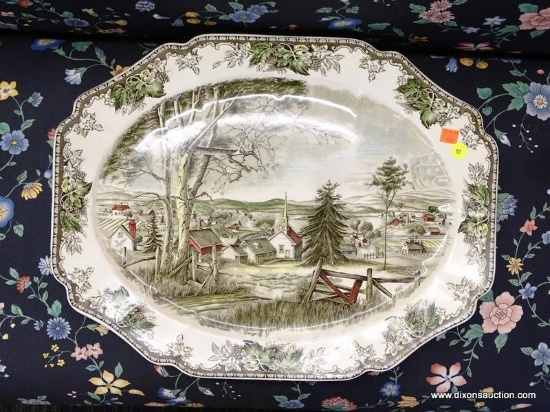 JOHNSON BROS. FRIENDLY VILLAGE SERVING PLATTER; THIS IS A 20.5 IN X 16 IN SERVING PLATTER BY JOHNSON