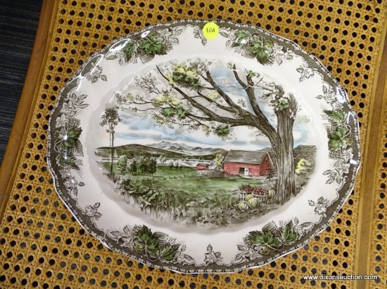 JOHNSON BROS. FRIENDLY VILLAGE SERVING PLATTER; THIS IS A 14 IN X 11.5 IN SERVING PLATTER BY JOHNSON