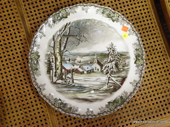 JOHNSON BROS. FRIENDLY VILLAGE SERVING PLATTER; THIS IS A 14.5 IN DIA SERVING PLATTER BY JOHNSON