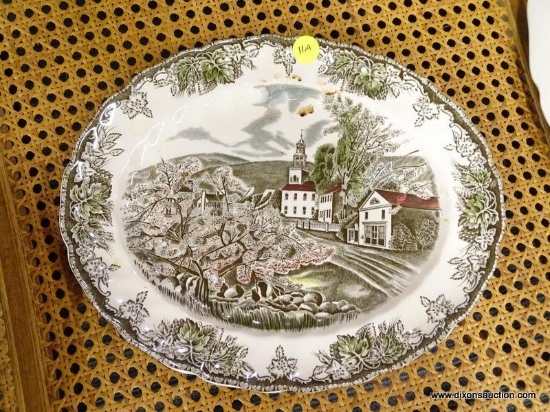 JOHNSON BROS. FRIENDLY VILLAGE SERVING PLATTER; THIS IS A 12 IN X 10 IN SERVING PLATTER BY JOHNSON