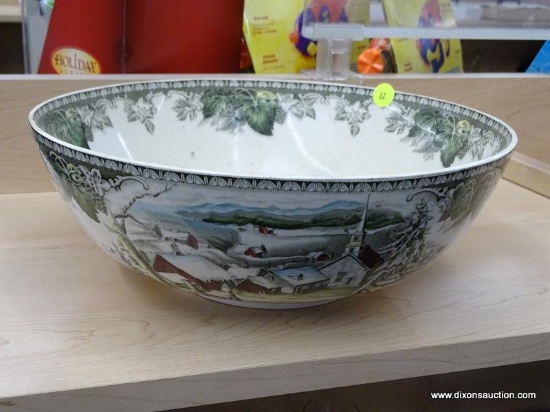 JOHNSON BROS. FRIENDLY VILLAGE SERVING BOWL; THIS IS A 12.5 IN X 4.5 IN SERVING BOWL BY JOHNSON