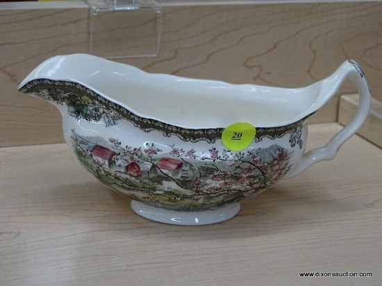 JOHNSON BROS. FRIENDLY VILLAGE GRAVY BOAT; THIS IS A JOHNSON BROS. GRAVY BOAT FROM THE "FRIENDLY