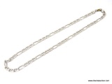 .925 STERLING SILVER 20 IN 3-1 FIGARO NECKLACE - 33.8 GRAMS
